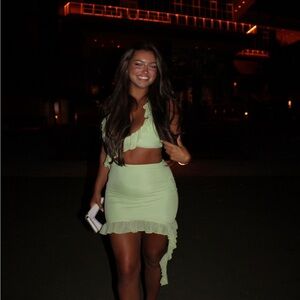 Oh Polly Assymetrical Ruffle Trim dress